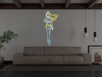 Anime Warrior Girl Neon Sign