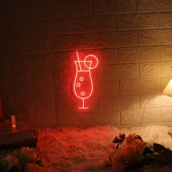Cocktail Glass LED Sign