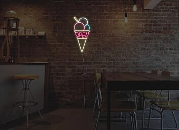 Ice Cream Open Neon Sign