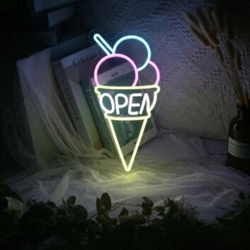Ice Cream Open Neon Sign