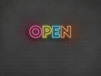 Rainbow Open Neon Sign