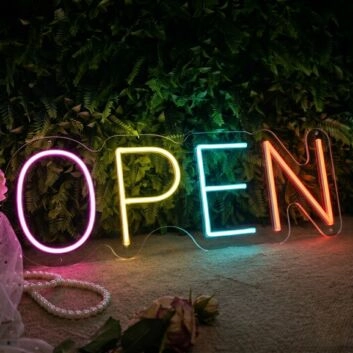 Rainbow Open Neon Sign
