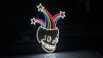 Rainbow Skull Neon Sign