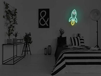 Rocket Ship Neon Sign