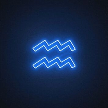 Aquarius Zodiac Neon Sign
