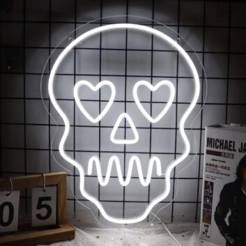 Skull With Hearts LED Neon Sign