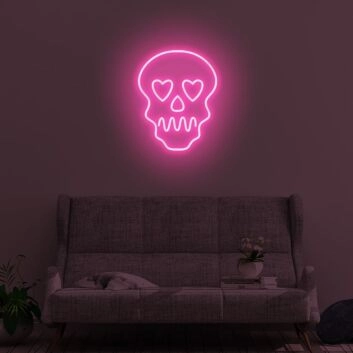 Skull With Hearts LED Neon Sign