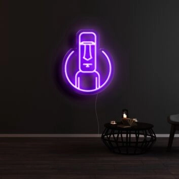 Easter Island Icon Neon Sign