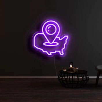 Mexico Map Pin Neon Sign