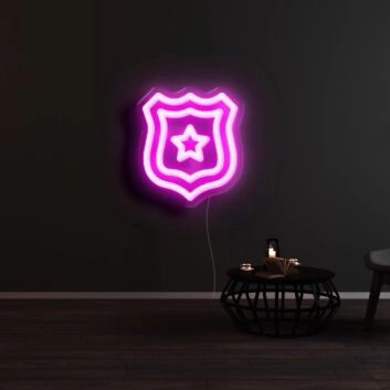 Sheild with Star Neon Sign