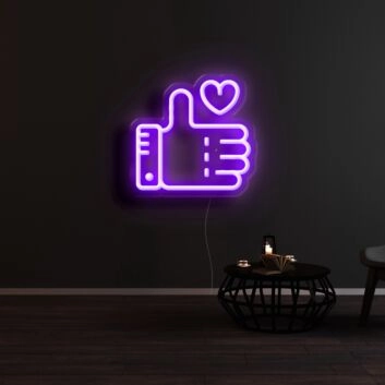 Thumbs Up Like Neon Sign