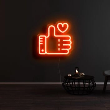Thumbs Up Like Neon Sign