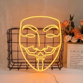 V for Vendetta Mask Neon Sign