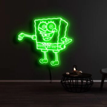 Spongebob Reaching Hand Neon Sign