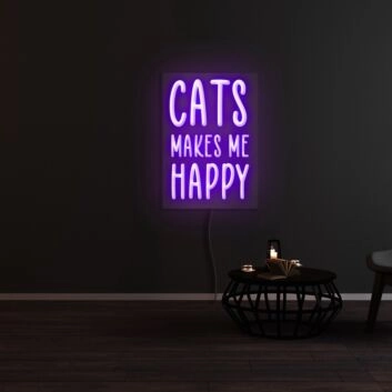 Cats Make Me Happy Neon Sign