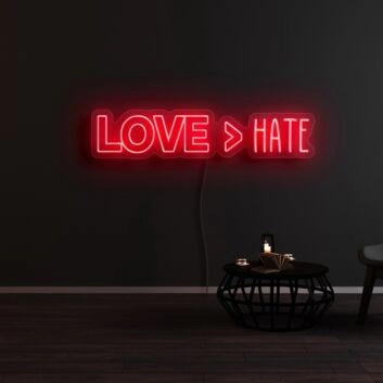 Love Hate Neon Sign
