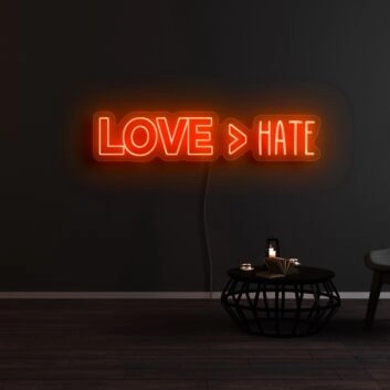 Love Hate Neon Sign