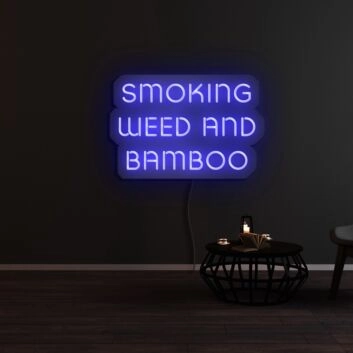 Smoking Weed And Bamboo Neon Sign