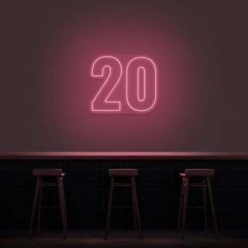 20 Neon Number Neon Sign
