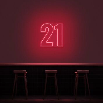 21 Neon Number Neon Sign