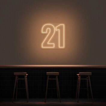 21 Neon Number Neon Sign