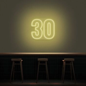 30 Neon Number Neon Sign