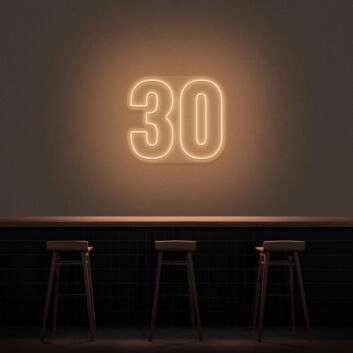 30 Neon Number Neon Sign