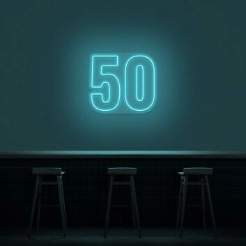 50 Neon Number Neon Sign