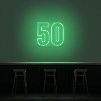 50 Neon Number Neon Sign