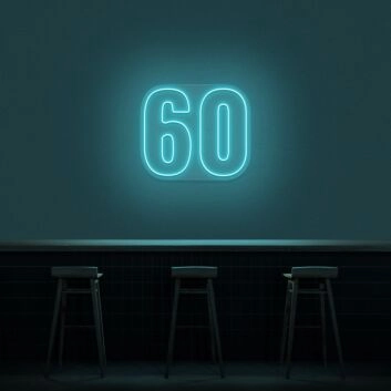 60 Neon Number Neon Sign