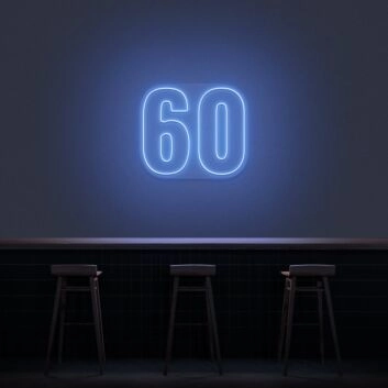 60 Neon Number Neon Sign