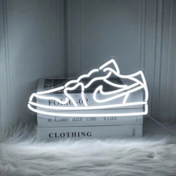 Aj1 Low White Neon Sign