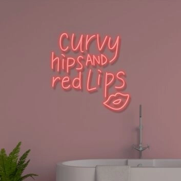Curvy Hips And Red Lips Neon Sign