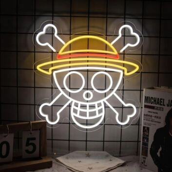 Skull with sun hat LED Neon Sign