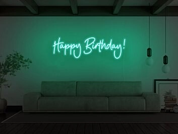 Happy Birthday Cursive Neon Sign