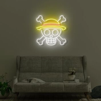 Skull with sun hat LED Neon Sign