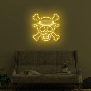 Skull with sun hat LED Neon Sign