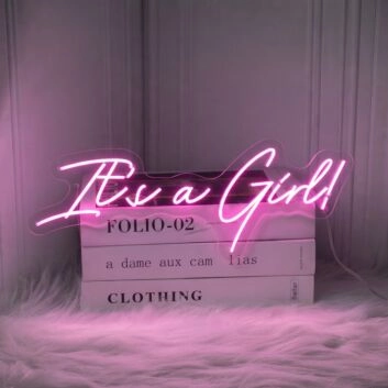 Its A Girl Babyshower Neon Sign