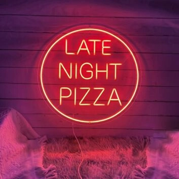 Late Night Pizza Neon Sign