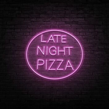 Late Night Pizza Neon Sign