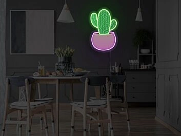 Potted Cactus Version 2 Neon Sign