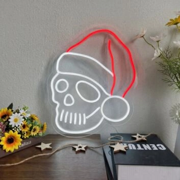 Santa Skull Neon Sign