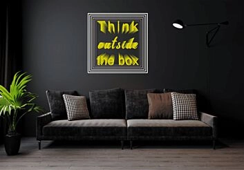 Think Outside The Box Yellow Infinity Mirror Neon Sign