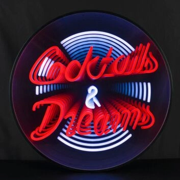 Cocktails Dreams Infinity Mirror Neon Sign