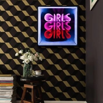 Girls Girls Girls Infinity Mirror Neon Sign