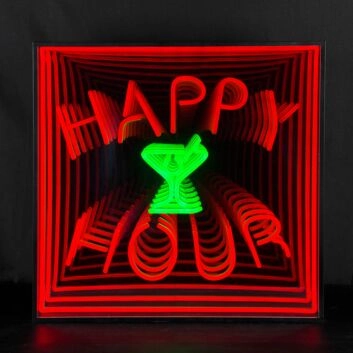 Happy Hour Infinity Mirror Neon Sign