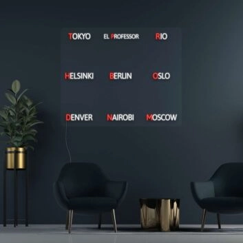 Character Names Collage Neon Sign