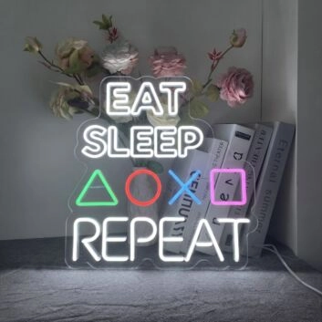 Eat Sleep Repeat Neon Sign
