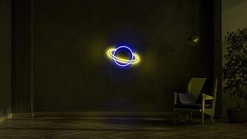 Double ring planet LED neon sign