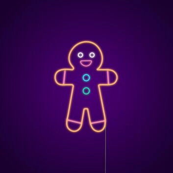 Gingerbread Man Neon Sign